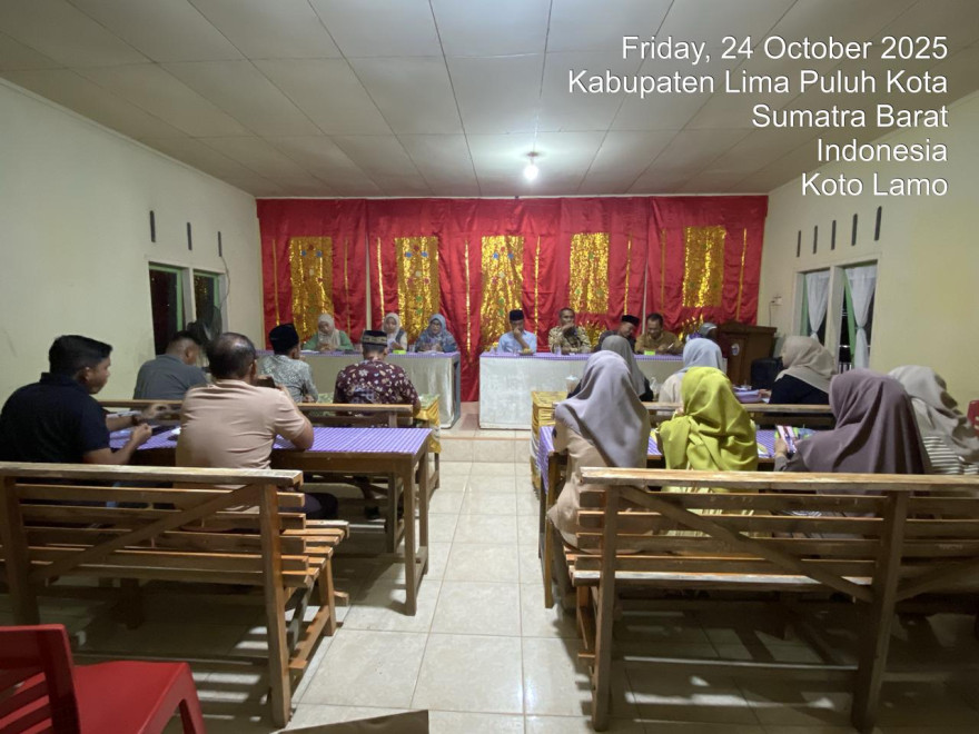 Musyawarah Nagari Penetapan dan Penyepakatan Peraturan Nagari tentang Perubahan RPJM Nagari Koto Lamo Tahun 2022-2030 dan RKP Nagari Tahun 2026 dan DU RKP Tahun 2027 (24 Oktober 2025)